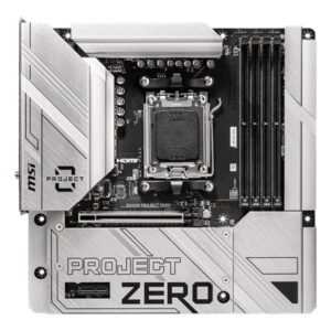MSI | B650M PROJECT ZERO | Processor family AMD | Processor socket AM5 | DDR5 | Supported hard disk drive interfaces M.2, SATA | Number of SATA connectors 4