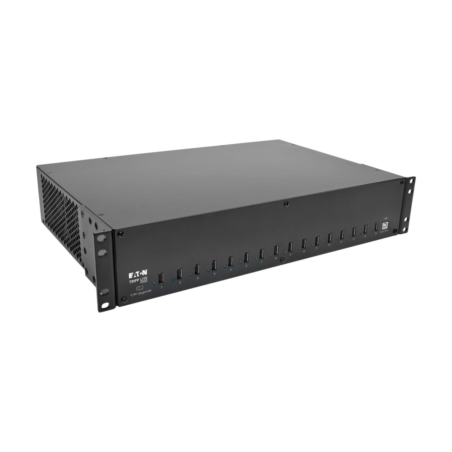 Tripp Lite 16-Port USB Charging Station with Syncing, 230V, 5V 40A (200W) USB Charger Output, 2U Rack-Mount | U280-016-RMINT