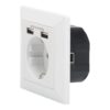 Digitus Safety socket for flush mounting with 2 USB ports | DA-70613