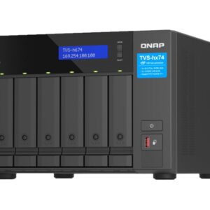 QNAP ZFS-based storage | TVS-h674-i5-32G with PCIe Gen 4 expandability for 10/25GbE connectivity, M.2 NVMe SSD caching and multi-threads processors | Intel | i5-12400 6-core/12-thread | 32 GB | DDR4 SODIMM | Black