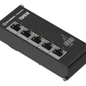 Teltonika Industrial Switch | TSF010 | Unmanaged | DIN rail mountable | 10/100 Mbps (RJ-45) ports quantity 5 | Power supply type 3-pin industrial DC power socket