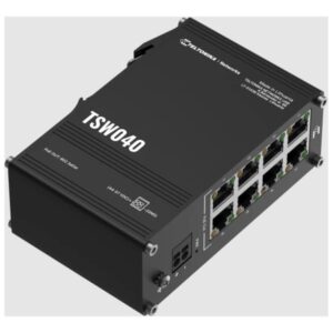 Teltonika Industrial Switch | TSW040 | Unmanaged | DIN rail mountable | 10/100 Mbps (RJ-45) ports quantity 8 | PoE+ ports quantity 8 | Power supply type 2-pin industrial DC power socket