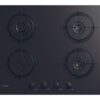 Candy Hob | CVW6BB | Gas on glass | Number of burners/cooking zones 4 | Knobs | Black