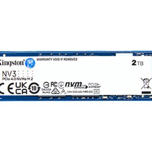 Kingston SSD | NV3 | 2000 GB | SSD form factor M.2 2280 | Solid-state drive interface PCIe NVMe Gen 4.0 (x4) | Read speed 6000 MB/s | Write speed 5000 MB/s