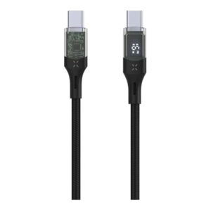 Fixed | Cable USB-C/USB-C with display, PD support, 1.2m, USB 2.0, 100W | FIXDD-CC12-BK
