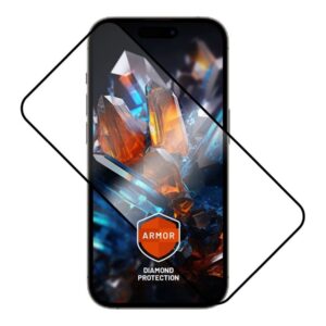Fixed Armor | Full Cover with Anti-dust Applicator and AR Layer | Apple | iPhone 16 Pro Max | Ultra Durable Tempered Glass | Black | Screen Protector