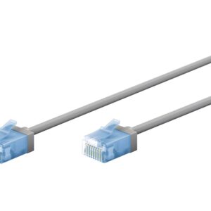 Goobay 74219 Ultra-Flexible CAT 6A Patch Cable, Slim, U/UTP, 0,15 m, Grey | Goobay