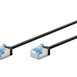 Goobay 74315 Ultra-Flexible CAT 6A Patch Cable, Slim, U/FTP, 0.15 m, Black | Goobay