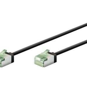Goobay 74350 Ultra-Flexible CAT 8.1 Patch Cable, Slim, U/FTP, 0.15 m, Black | Goobay