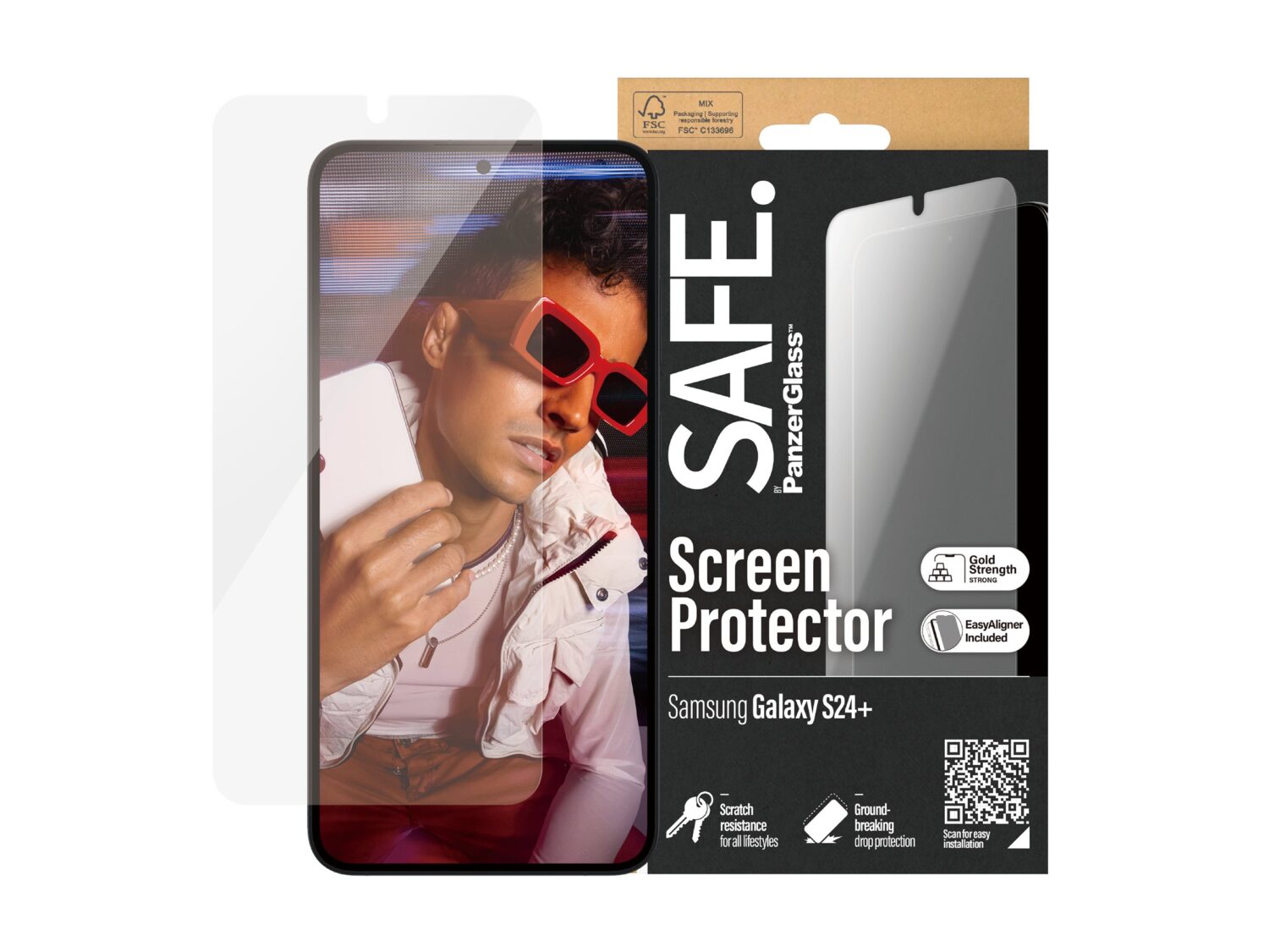 SAFE by PanzerGlass Screen Protector Samsung Galaxy S24 Plus | Ultra-Wide Fit w EasyAligner | PanzerGlass - Image 3