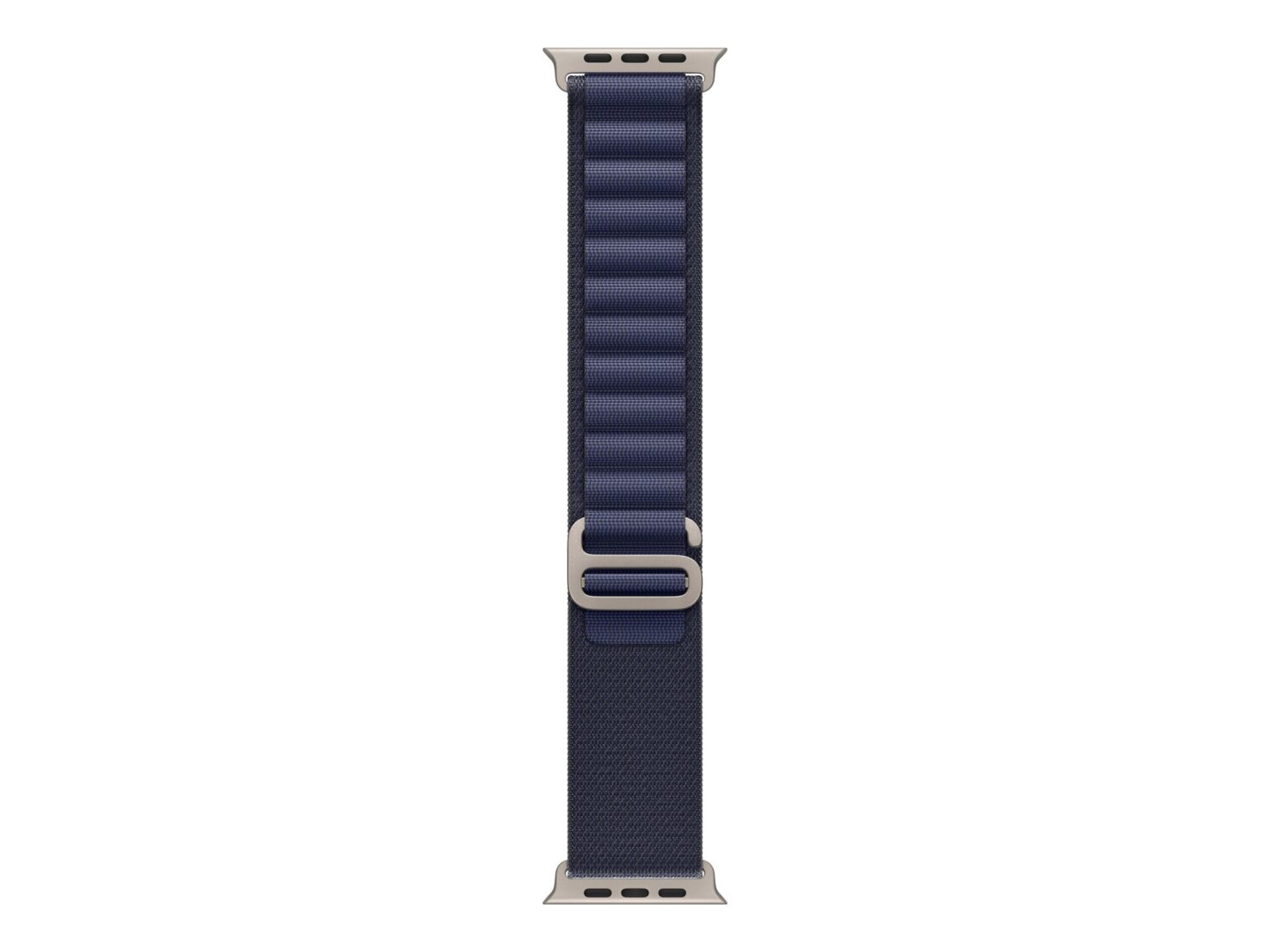 Apple 49mm Navy Alpine Loop - Medium - Natural Titanium Finish