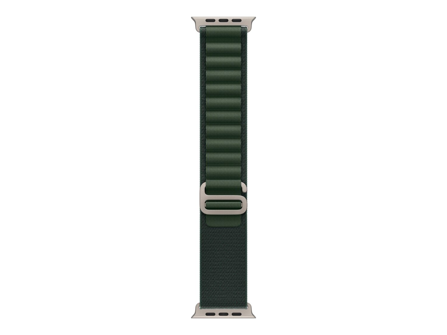 Apple 49mm Dark Green Alpine Loop - Large - Natural Titanium Finish