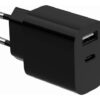 Gembird 2-port universal USB charger (A+C), 2.4 A | TA-UC-2AC12-01-BK