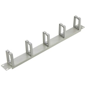 SOMI Networks | 19“ Cable Management Bar with 5pcs Plastc Rings | CMB-03G | Gray | Ring Diameter 45x70mm