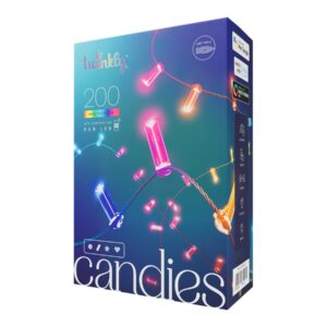 Twinkly Candies 200 Candle-shaped RGB LEDs, USB-C|Green Wire
