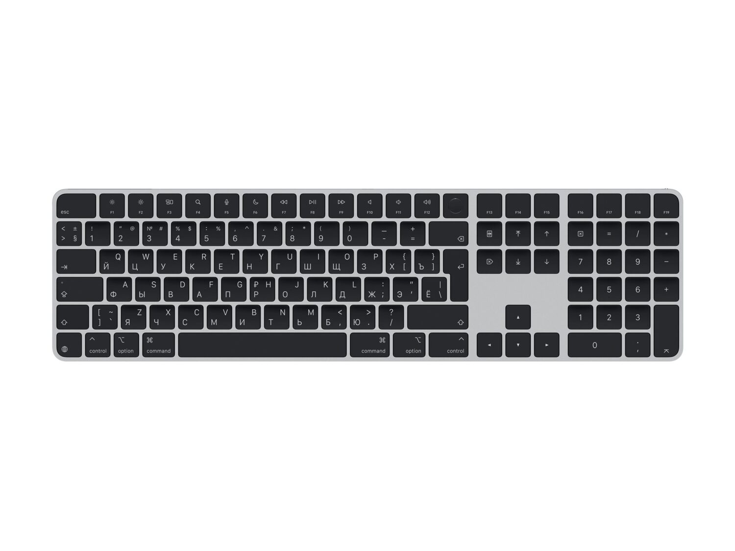 Apple Magic Keyboard with Touch ID and Numeric Keypad | Keyboard | Wireless | Russian | Bluetooth | Black
