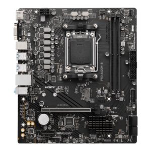 MSI PRO A620M-B | Processor family AMD | Processor socket AM5 | DDR5 | Supported hard disk drive interfaces SATA, M.2 | Number of SATA connectors 4