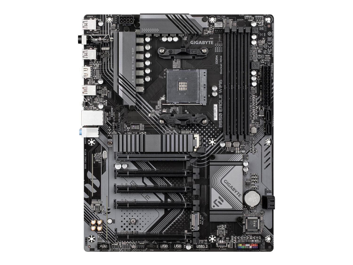 Gigabyte B550 EAGLE WIFI6 | Processor family AMD | Processor socket AM4 | DDR4 | Supported hard disk drive interfaces SATA, M.2 | Number of SATA connectors 4