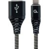 Cablexpert | Premium cotton braided Type-C USB charging and data cable, 1 m | CC-USB2B-AMCM-1M-BW