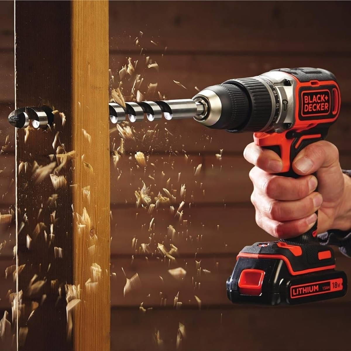 BLACK & DECKER 18V Drill Driver with 2x2.0 Ah Batteries | BCD383D2XK-QW - Image 4