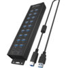 Raidsonic | 20-in-1 USB HUB with power supply, on/off button and mounting brackets | IB-HUB1720-U3