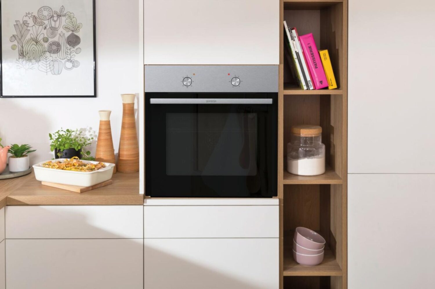 Gorenje Oven | BO6615E01X | 60 L | Electric | EnamelClean | Mechanical control | Height 59.5 cm | Width 59.5 cm | Stainless steel