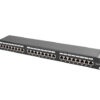Lanberg | Patch Panel 24 Port 1U 19" CAT.5E FT with Cable Organizer Shielded | PPS5-1024-B | Black