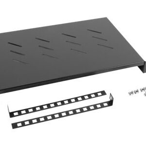 Lanberg 19" fixed shelf 1U/483x300mm, max load capacity up to 25kg | AK-1004-B | Black