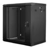 Lanberg | Rack cabinet 19" wall-mount 12U/600x450 (flat pack) with glass door | WF01-6412-10B | Black