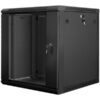Lanberg | Rack cabinet 19" wall-mount 12U/600x600 (flat pack) with glass door | WF01-6612-10B | Black