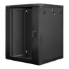 Lanberg | Rack cabinet 19" wall-mount 15U/600x600 (flat pack) with glass door | WF01-6615-10B | Black