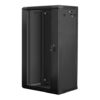 Lanberg | Rack cabinet 19" wall-mount 22U/600x450 (flat pack) with glass door | WF01-6422-10B | Black