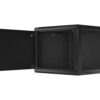 Lanberg | Rack cabinet 19" wall-mount 9U/600x600 (flat pack) for self-assembly with metal door | WF01-6609-00B | Black