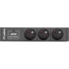Lanberg Power Distribution Unit (PDU) 10" 1U 16A 2m 3x French Outlets | PDU-03E-0200-BK