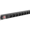 Lanberg Power Distribution Unit (PDU) 19" 1U 16A 2m 8x French Outlets | PDU-08E-0200-BK