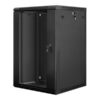 Lanberg | Rack cabinet 19" wall-mount 18U/600x600 (flat pack) with glass door | WF01-6618-10B | Black