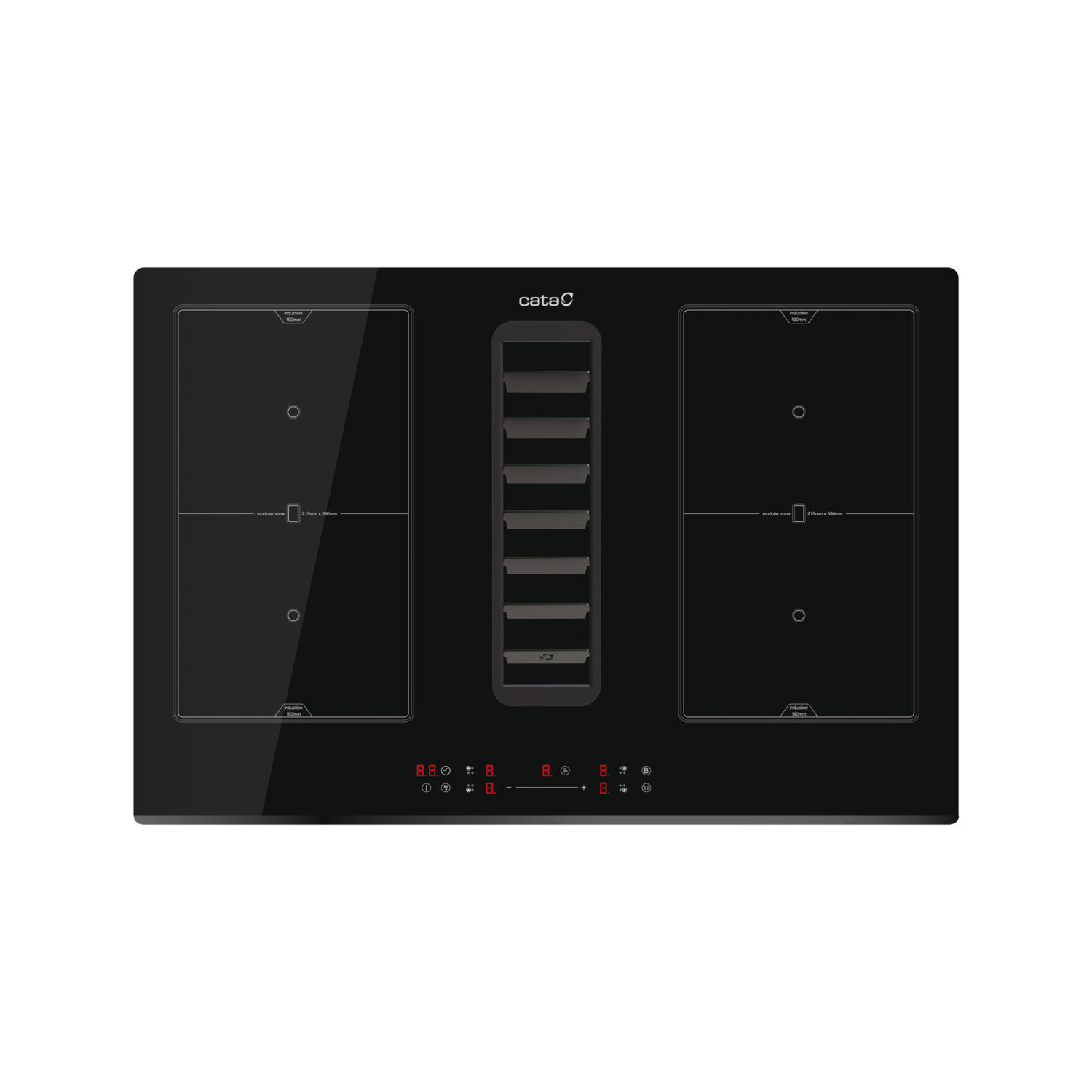 CATA | Hob with Hood | IAS 7024 | Induction | 77 cm | Number of burners/cooking zones 4 | Black | Slider - Image 2