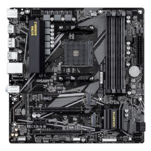 Gigabyte B550M DS3H R2 | Processor family AMD | Processor socket AM4 | DDR4 DIMM | Supported hard disk drive interfaces SATA, M.2 | Number of SATA connectors 4