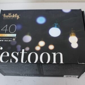 SALE OUT. Twinkly Festoon Smart LED Lights 40 AWW (Gold+Silver) G45 bulbs, 20m|Twinkly REFURBISHED, NO MANUAL, DIRTY, 3 MONTHS WARRANTY