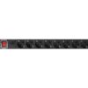 Lanberg Power Distribution unit (PDU) 19" 1U 16A 2m 8X Schuko oulets | PDU-08F-0200-BK