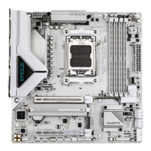 Gigabyte B850M EAGLE WF6E ICE | Processor family AMD | Processor socket AM5 | DDR5 | Supported hard disk drive interfaces SATA, M.2 | Number of SATA connectors 4