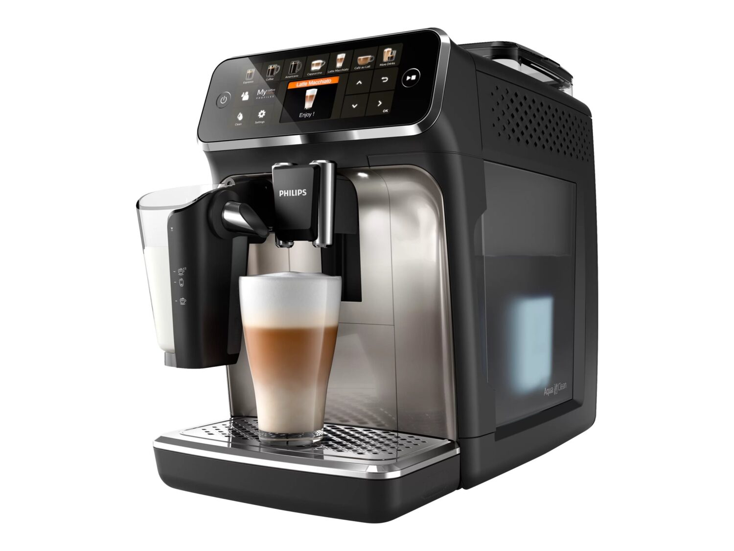 Philips | Series 5400 Coffee Maker | EP5447/90 | Pump pressure 15 bar | Built-in milk frother | Fully Automatic | 1500 W | Black