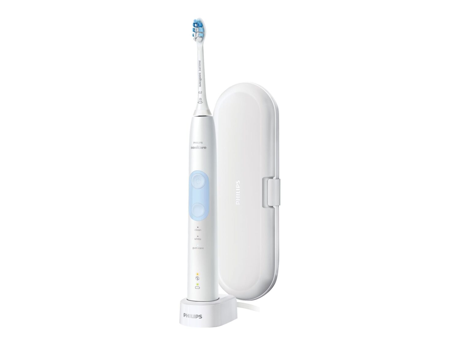 Philips | Sonicare ProtectiveClean 5100 Electric Toothbrush | HX6859/29 | Rechargeable | For adults | Number of brush heads included 2 | Number of teeth brushing modes 3 | Sonic technology | White/Light Blue
