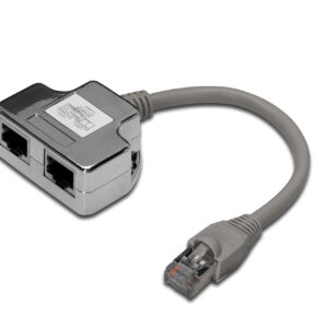 Digitus | CAT 5e patch cable adapter, 2x CAT 5e, shielded | DN-93904 | 0.19 m | Black | RJ45 socket to RJ45 plug