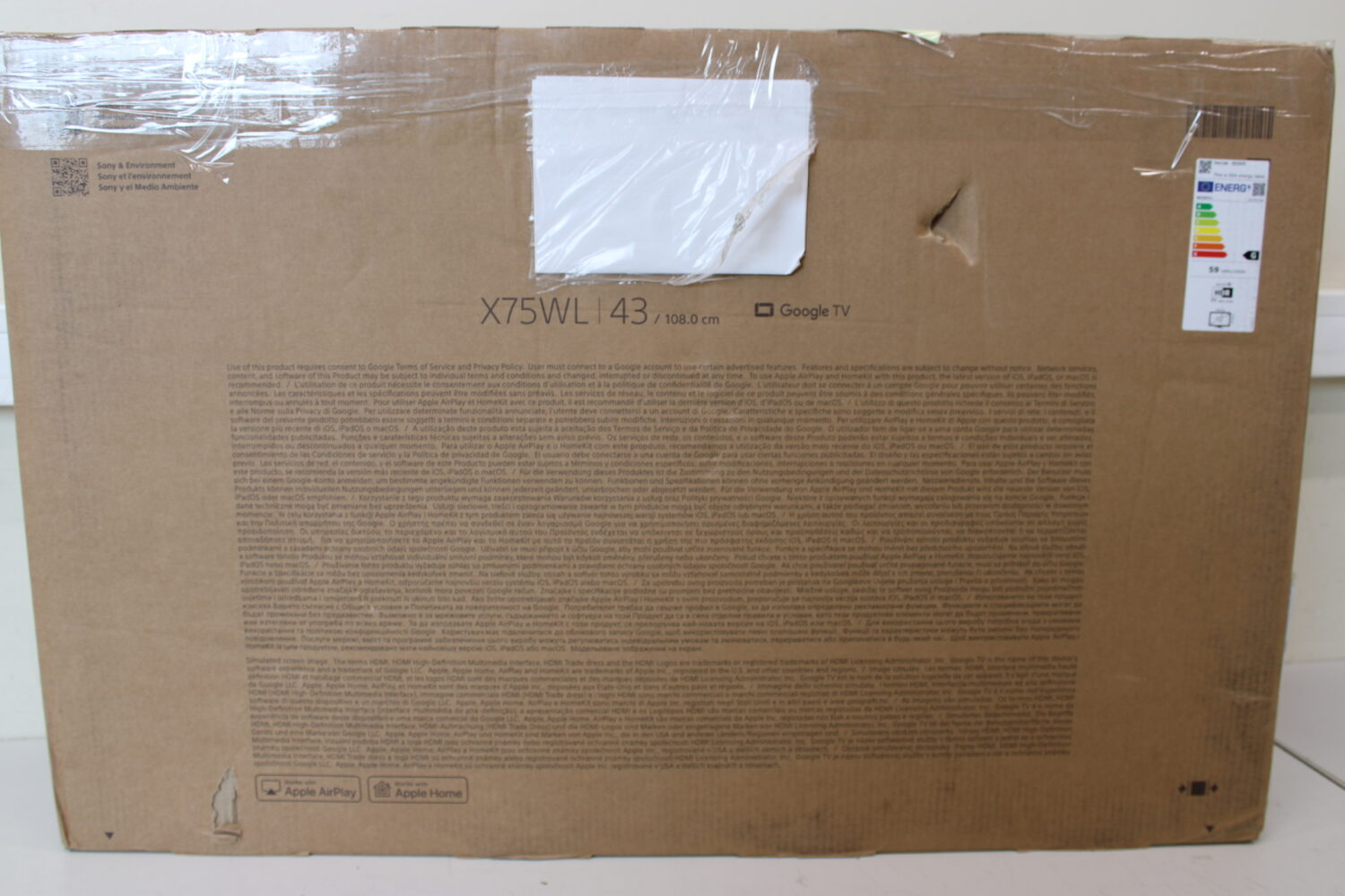 Sony | KD43X75WL | 43" (108cm) | Android | QFHD | Black | DAMAGED PACKAGING