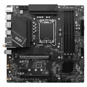 MSI | PRO B760M-A WIFI DDR4 | Processor family Intel | Processor socket LGA1700 | DDR4 | Supported hard disk drive interfaces SATA, M.2 | Number of SATA connectors 4