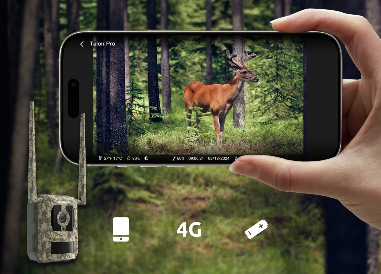 Reolink | 4K 4G Cellular Trail Camera with Live Streaming | Talon Series S130 | Trail | 8 MP | 4mm/F1.6 | IP67 | H.265 | MicroSD Card, up to 256 GB - Image 3