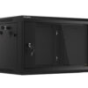 Lanberg | Rack cabinet 19" wall-mount 6U/600x450 (flat pack) with glass door V2 | WF01-6406-10B | Black