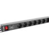 Lanberg | Power Distribution unit (PDU) 19" 1U 10A 2M 7X Schuko Outlets | PDU-07F-0200-IEC-BK