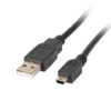 Lanberg Mini USB to USB Type-A 2.0 Cable, 1.8 m | CA-USBK-10CC-0018-BK | Mini USB to USB Type-A